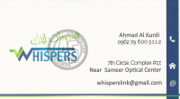 whispers business card